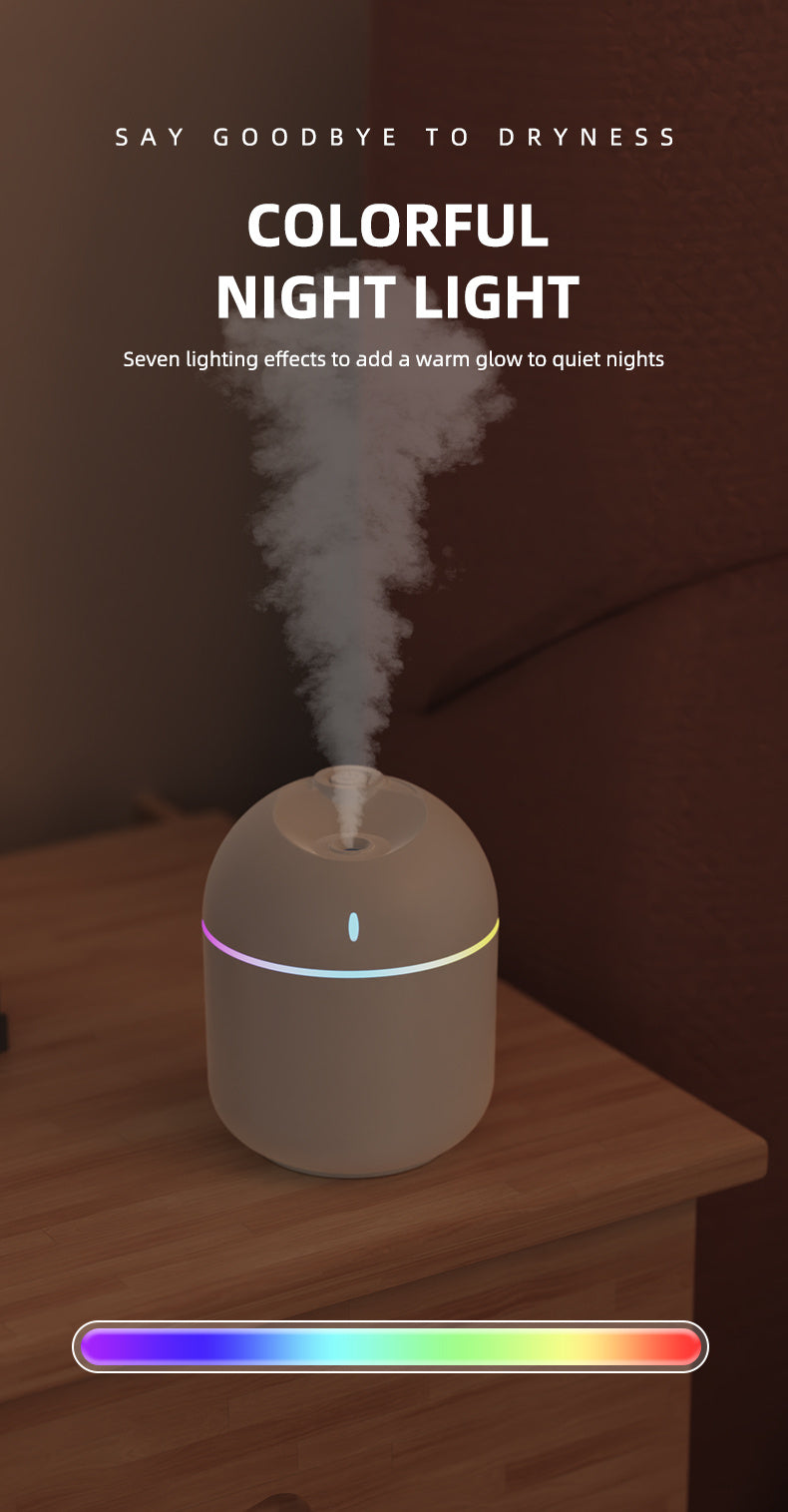 270ML Air Humidifier Cool Mist Aroma Diffuser LED Night Light  power-off protect USB Humidificador For Home Office