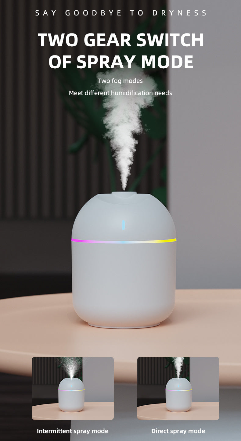 270ML Air Humidifier Cool Mist Aroma Diffuser LED Night Light  power-off protect USB Humidificador For Home Office
