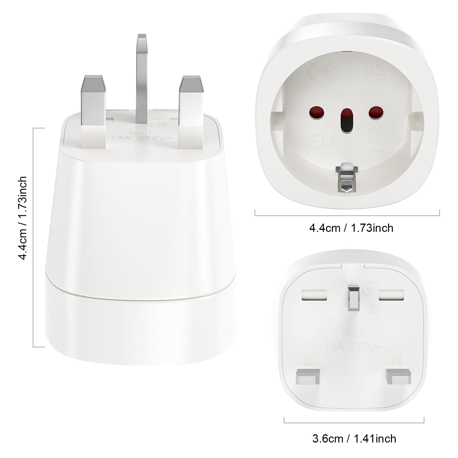 2pcs EU To UK Plug Adapter England Travel Plug European to UK Power Converter Adapter Wall Socket for England, Ireland, UK