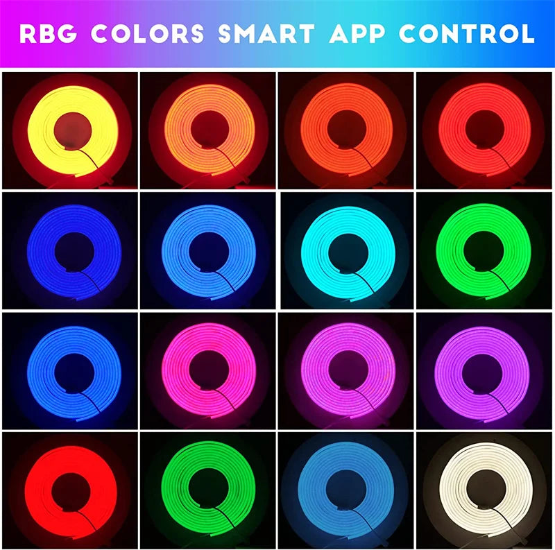 Neon Rope Light with 44keys Remote Control, USB LED Neon, 5V Flexible LED Strip Lights Color Changing Flexible Rope Lights