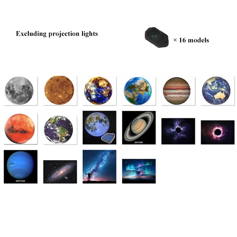 Planet Projection Lamp with Light Sheets Photo Earth Sun Galaxy Light Projector Novelty Atmosphere Light Party Photo Props Gift