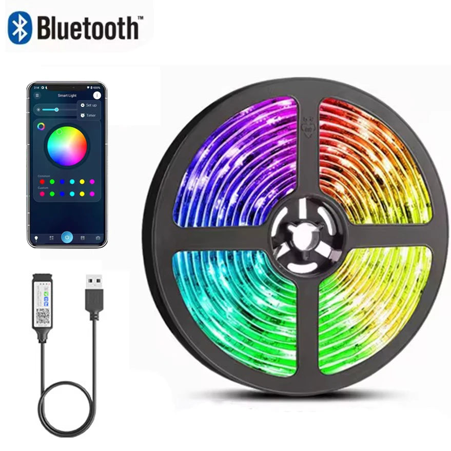 USB 5V LED Lights for TV with APP Control Flexible Ribbon Tape RGB5050 30leds/m TV LED Backlight Room Bedroom Decor Lighting