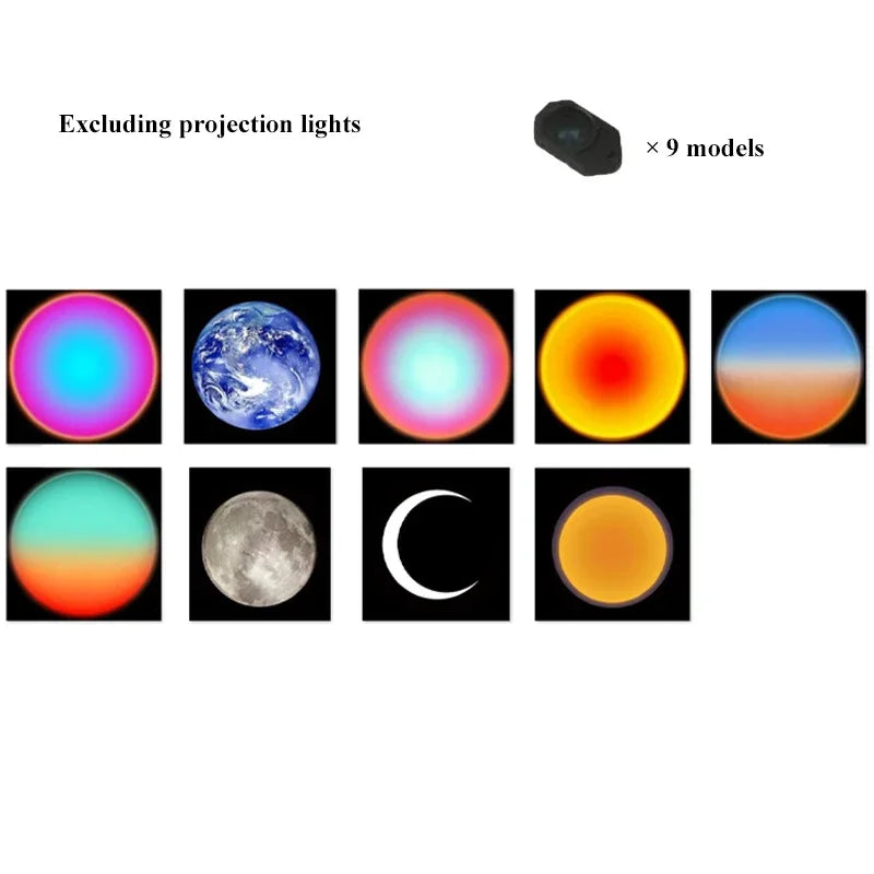 Planet Projection Lamp with Light Sheets Photo Earth Sun Galaxy Light Projector Novelty Atmosphere Light Party Photo Props Gift