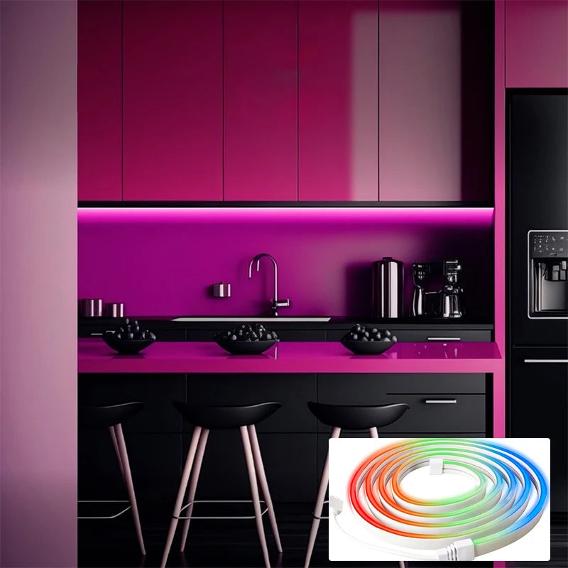 Neon Rope Light with 44keys Remote Control, USB LED Neon, 5V Flexible LED Strip Lights Color Changing Flexible Rope Lights