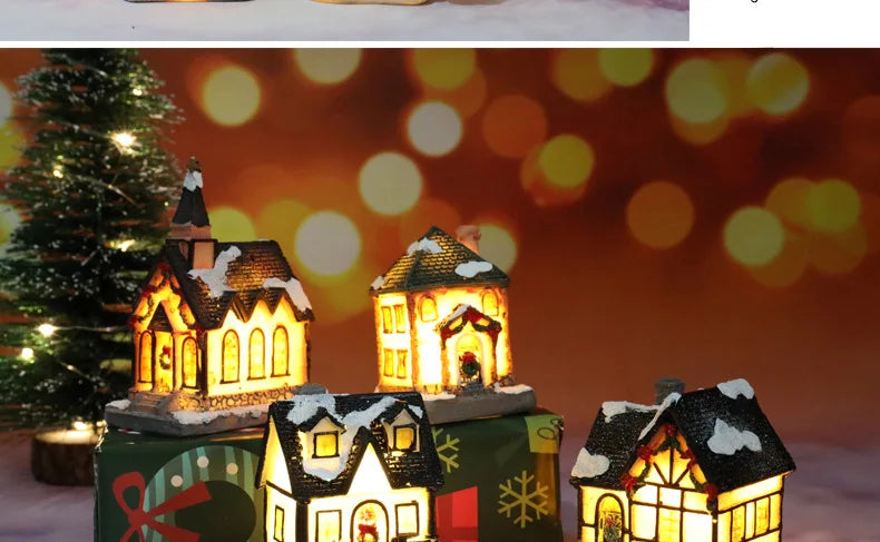 Christmas Decorations LED Night Lights Luminous Landscape House Children's Gift Christmas New Year Ornaments Festival Lighting