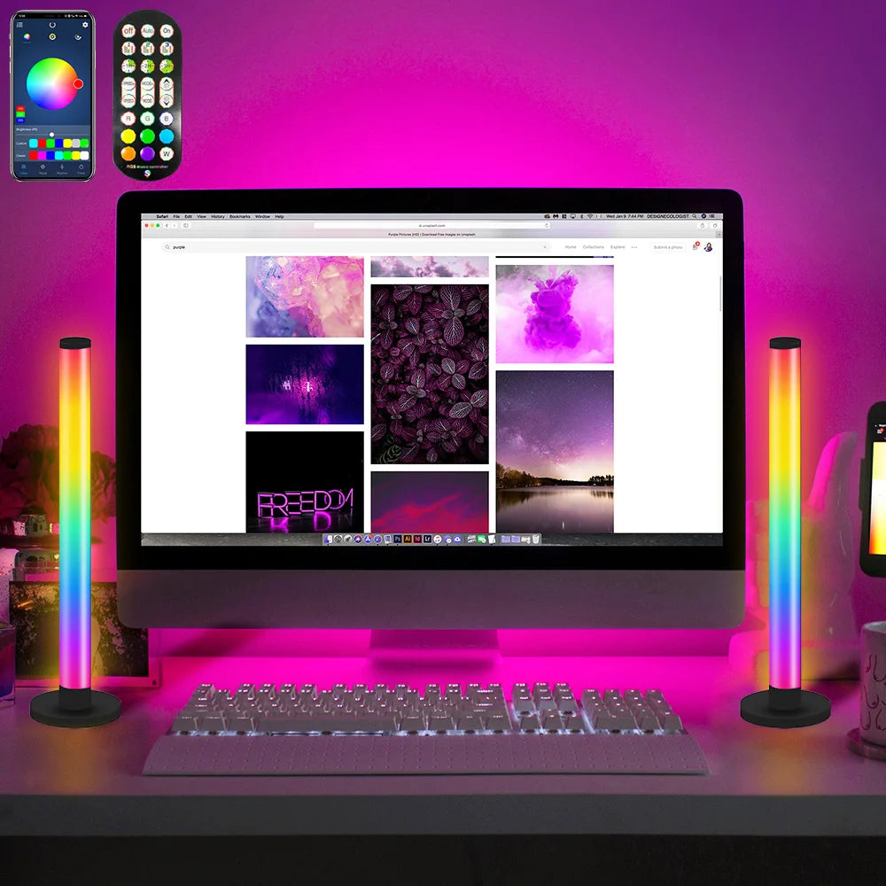 Smart LED Light Bars RGB App and Remote Control 16 Million Colors Sync Music Timer TV Backlights USB Rhythm Ambient Pickup Lamps