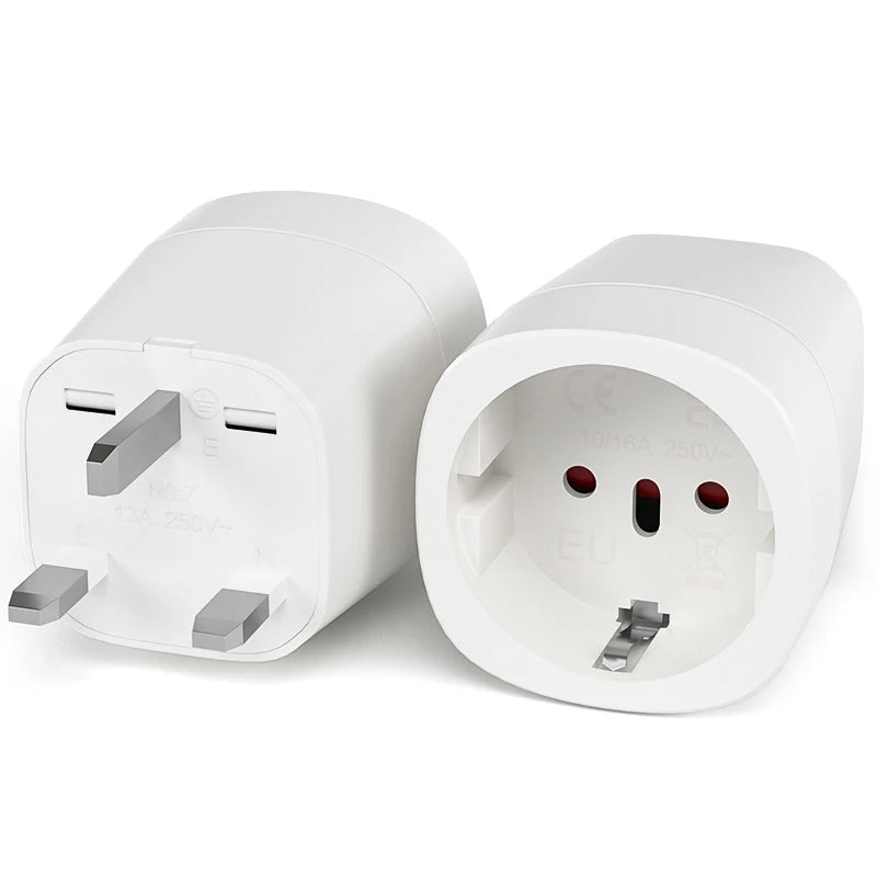 2pcs EU To UK Plug Adapter England Travel Plug European to UK Power Converter Adapter Wall Socket for England, Ireland, UK