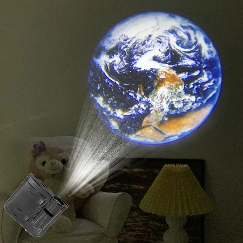 Planet Projection Lamp with Light Sheets Photo Earth Sun Galaxy Light Projector Novelty Atmosphere Light Party Photo Props Gift