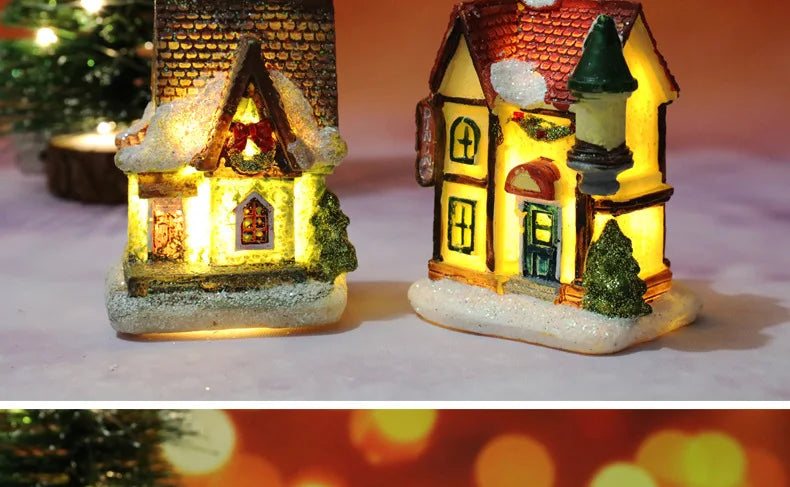 Christmas Decorations LED Night Lights Luminous Landscape House Children's Gift Christmas New Year Ornaments Festival Lighting