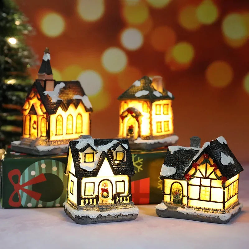 Christmas Decorations LED Night Lights Luminous Landscape House Children's Gift Christmas New Year Ornaments Festival Lighting