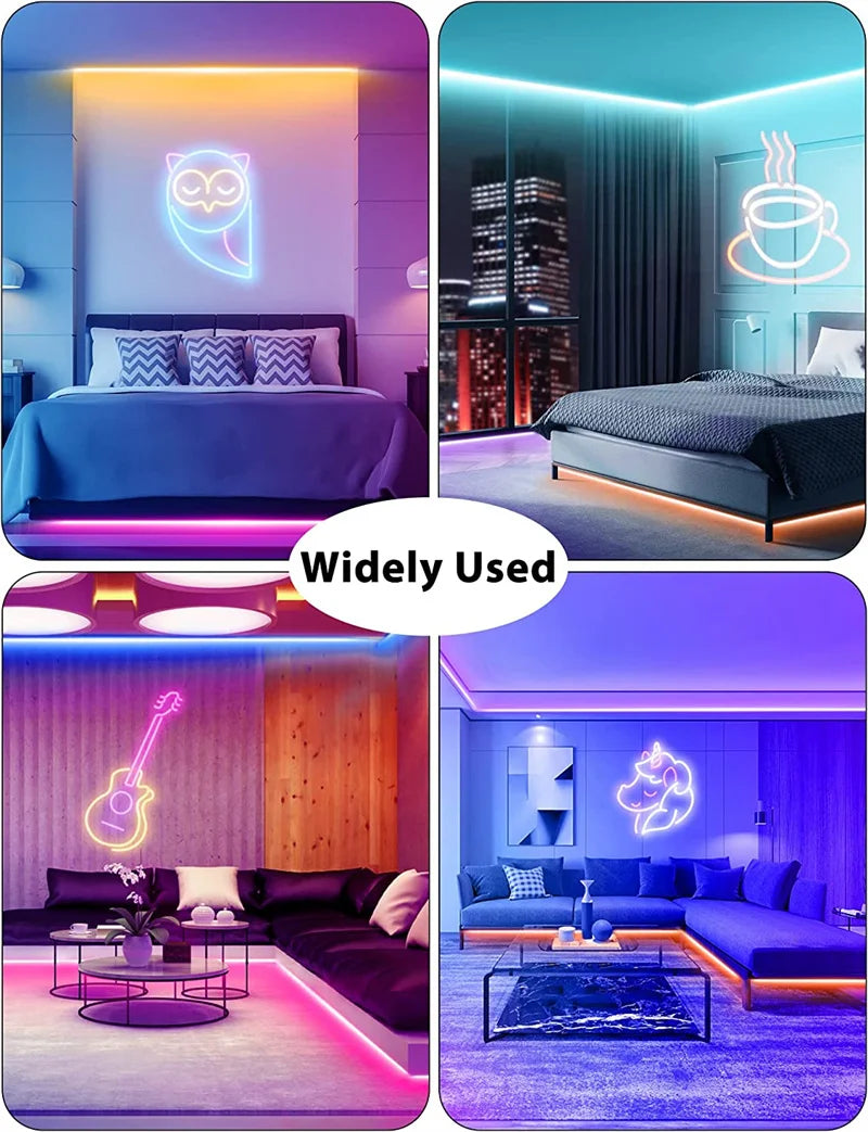 Neon Rope Light with 44keys Remote Control, USB LED Neon, 5V Flexible LED Strip Lights Color Changing Flexible Rope Lights